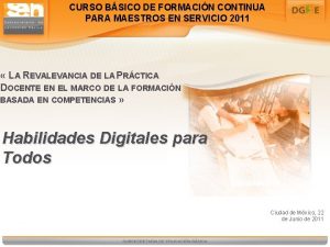 CURSO BSICO DE FORMACIN CONTINUA PARA MAESTROS EN