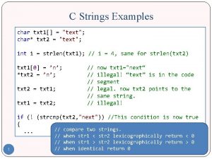 C Strings Examples char txt 1 text char