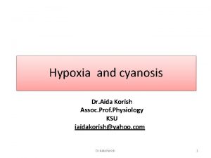 Hypoxia and cyanosis Dr Aida Korish Assoc Prof