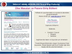 HRACAT GENEL MDRL hracat Bilgi Platformu lke Masalar