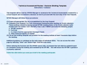 Technical Assessment Review Decision Briefing Template Instructions Guidance