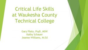 Critical Life Skills at Waukesha County Technical College