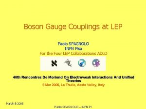 Boson Gauge Couplings at LEP Paolo SPAGNOLO INFN