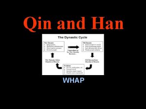Qin and Han China WHAP General Info Qin