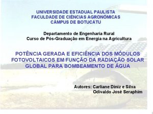 UNIVERSIDADE ESTADUAL PAULISTA FACULDADE DE CINCIAS AGRONMICAS C