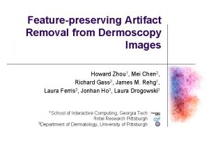 Featurepreserving Artifact Removal from Dermoscopy Images Howard Zhou