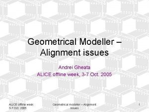 Geometrical Modeller Alignment issues Andrei Gheata ALICE offline