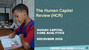 The Human Capital Review HCR HUMAN CAPITAL CORE