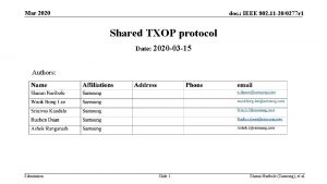 Mar 2020 doc IEEE 802 11 200277 r