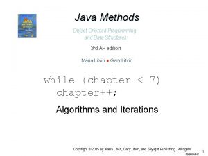 Java Methods ObjectOriented Programming and Data Structures 3