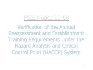 FSIS Notice 09 08 Verification of the Annual