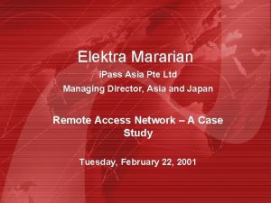 Elektra Mararian i Pass Asia Pte Ltd Managing