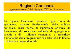 Regione Campania Legge regionale n 6 del 15