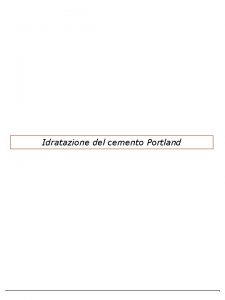 Idratazione del cemento Portland clinker di Portland gesso