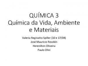 QUMICA 3 Qumica da Vida Ambiente e Materiais