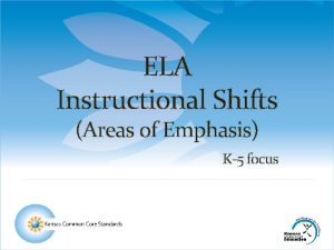 ELA Instructional Shifts Areas of Emphasis K5 focus