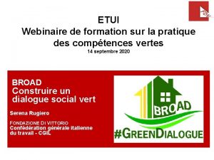 ETUI Webinaire de formation sur la pratique des