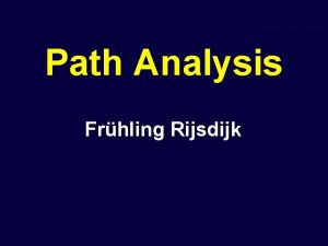 Path Analysis Frhling Rijsdijk Biometrical Genetic Theory model