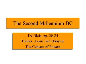 The Second Millennium BC De Blois pp 20