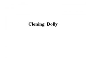 Cloning Dolly What was Dolly In 1997 Dolly