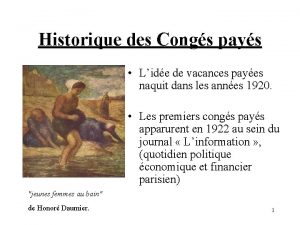 Historique des Congs pays Lide de vacances payes