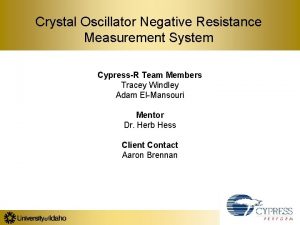 Crystal Oscillator Negative Resistance Measurement System CypressR Team