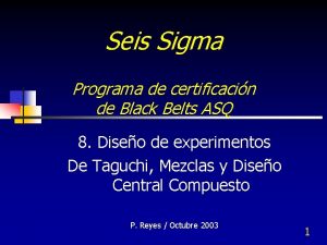 Seis Sigma Programa de certificacin de Black Belts