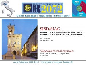 Emilia Romagna e Repubblica di San Marino SISDSIAG
