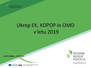 Ukrep EK KOPOP in OMD v letu 2019