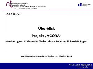 Department ETI Elektrotechnik und Informatik Lehrstuhl Technikdidaktik am