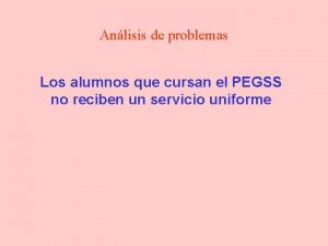 Anlisis de problemas Los alumnos que cursan el