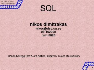 MODB vt 2007 nikos dimitrakas SQL nikos dimitrakas