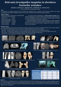 Relevanta investigatiilor imagistice in abordarea fracturilor articulare Obada