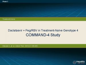 Phase 3 TreatmentNave Daclatasvir PegRBV in TreatmentNave Genotype