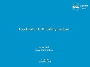 Accelerator ODH Safety System Stuart Birch Personnel Safety