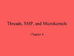 Threads SMP and Microkernels Chapter 4 Process Resource