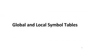 Global and Local Symbol Tables 1 macro simp