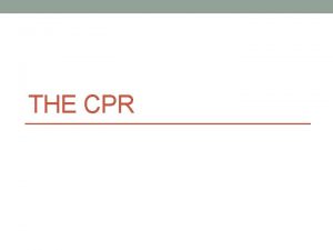 THE CPR The CPR BC In 1871 British