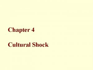 Chapter 4 Cultural Shock Topics Stages of Cultural