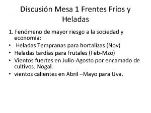 Discusin Mesa 1 Frentes Fros y Heladas 1