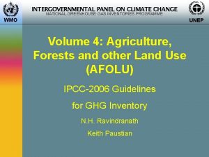 INTERGOVERNMENTAL PANEL ON CLIMATE CHANGE NATIONAL GREENHOUSE GAS