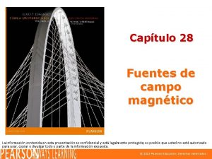 Captulo 28 Fuentes de campo magntico La informacin