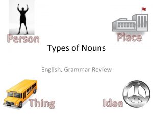 Person Types of Nouns Place English Grammar Review