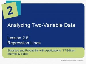 2 Analyzing TwoVariable Data Lesson 2 5 Regression
