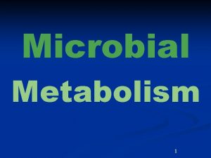 Microbial Metabolism 1 Metabolism Metabolism is all the