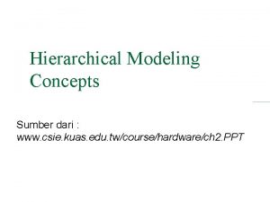 Hierarchical Modeling Concepts Sumber dari www csie kuas