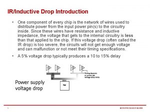 IRInductive Drop Introduction One component of every chip