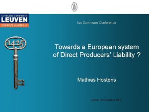 Ius Commune Conference Towards a European system of