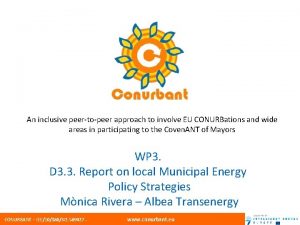 An inclusive peertopeer approach to involve EU CONURBations