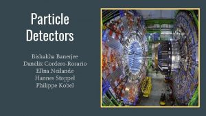 Particle Detectors Bishakha Banerjee Danelix CorderoRosario Elna Neilande